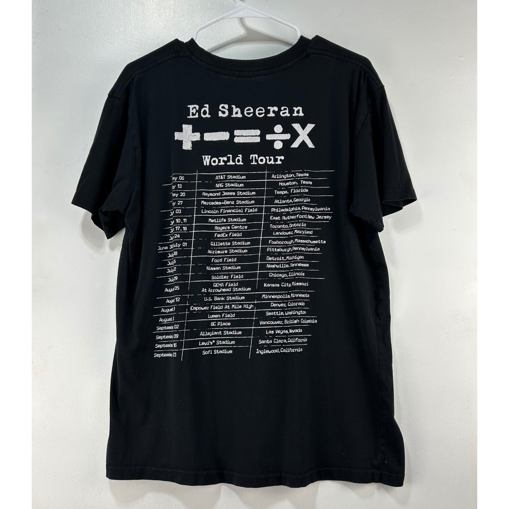 Ed Sheeran Mathematics Tour T-Shirt Black 2023 World Tour Dates Large Mens - Picture 4 of 8